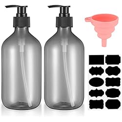 Dispensador Jabon Plastico Transparente 500ml botes botellas dispensadores dosificador vacías on bomba plastico para de loción champu y del gel y champu jabon manos ducha rellenables baño vacías 500ml
