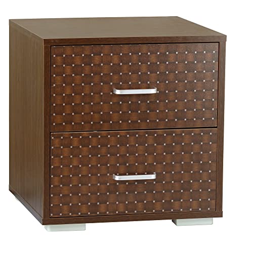 Totò Piccinni Comodino in legno con 2 cassetti 43 x 40 x 43,5 cm (Arte Povera)