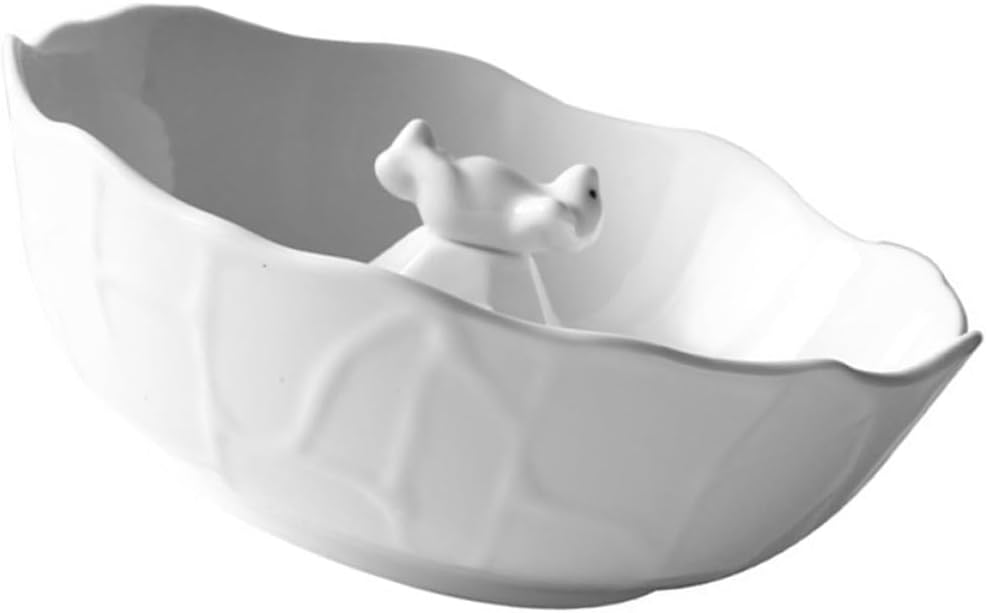 GALPADA 3d Polar Bear Ceramic Salad Bowl 1000ml White Soup Dessert Serving Bowl Kitchen Utensil for Home Fruit Snacks
