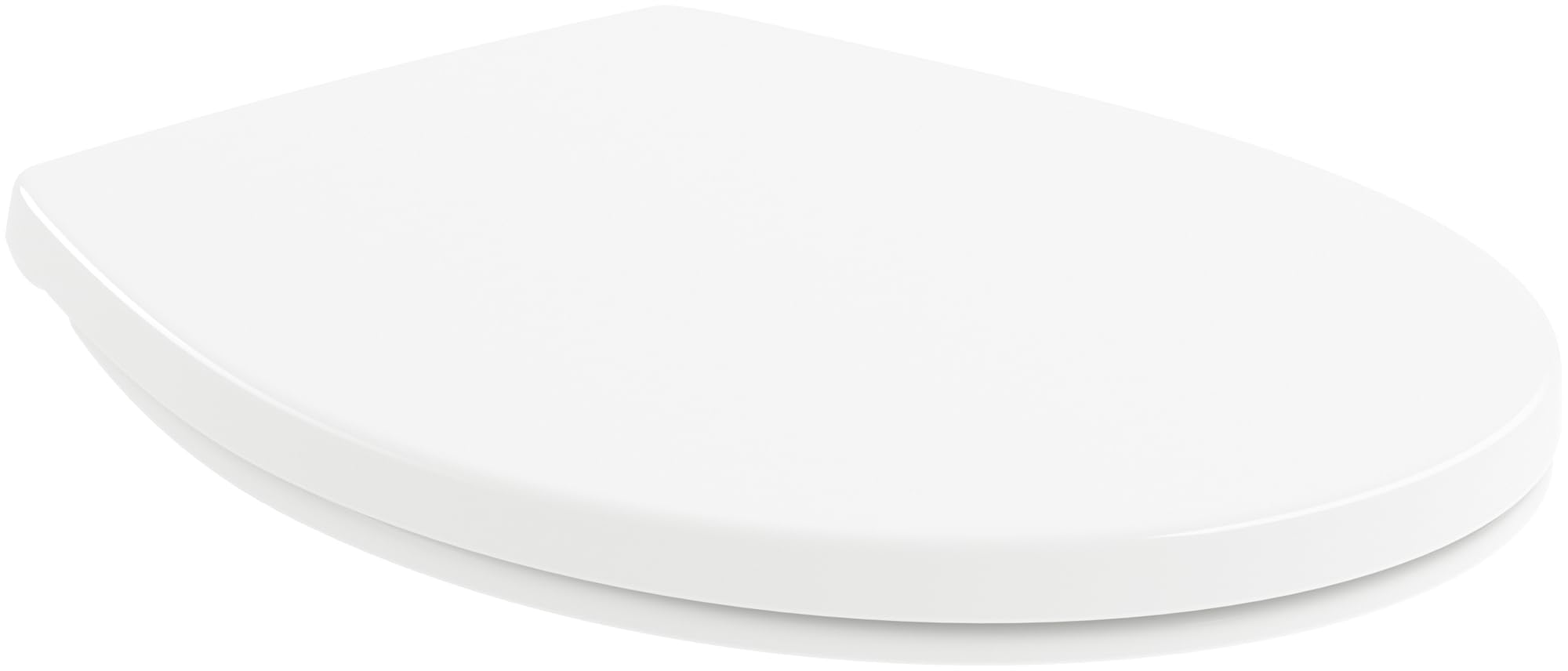 Villeroy & Boch O.novo Toilet Seat with Stainless Steel Hinges, Toilet Seat Made of Shatterproof Duroplast, Toilet Lid Original Replacement Part, Oval, White Alpine, Glossy