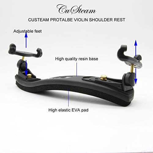 Violin Shoulder Rest Adjustable 4/4-3/4 size - CUSTEAM Shoulder Rest for Violin - Collapsible and Adjustable Silica gel Feet Pad Height for Beginners Foot Pad Height for Beginners and Professionals - Thumbnail 2