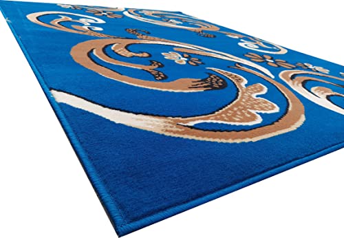 Image of Home Decore Acrylic Carpet for Your Living Room & Drawing Room Aywhere in Your Home (180X240 Blue Colour)- 6x8 Feet