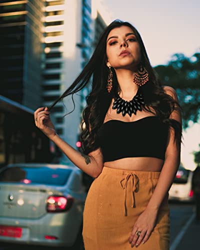 Bib Necklace For Women Girls,Gold And Black Chunky Layered Choker Necklace,African Statement Fashion Collar Necklace Jewelry Gifts #TOP3