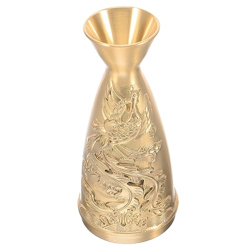 OFFSCH Antique Brass Wine Pot Centerpiece Vase Decorative Dragon Present for Women