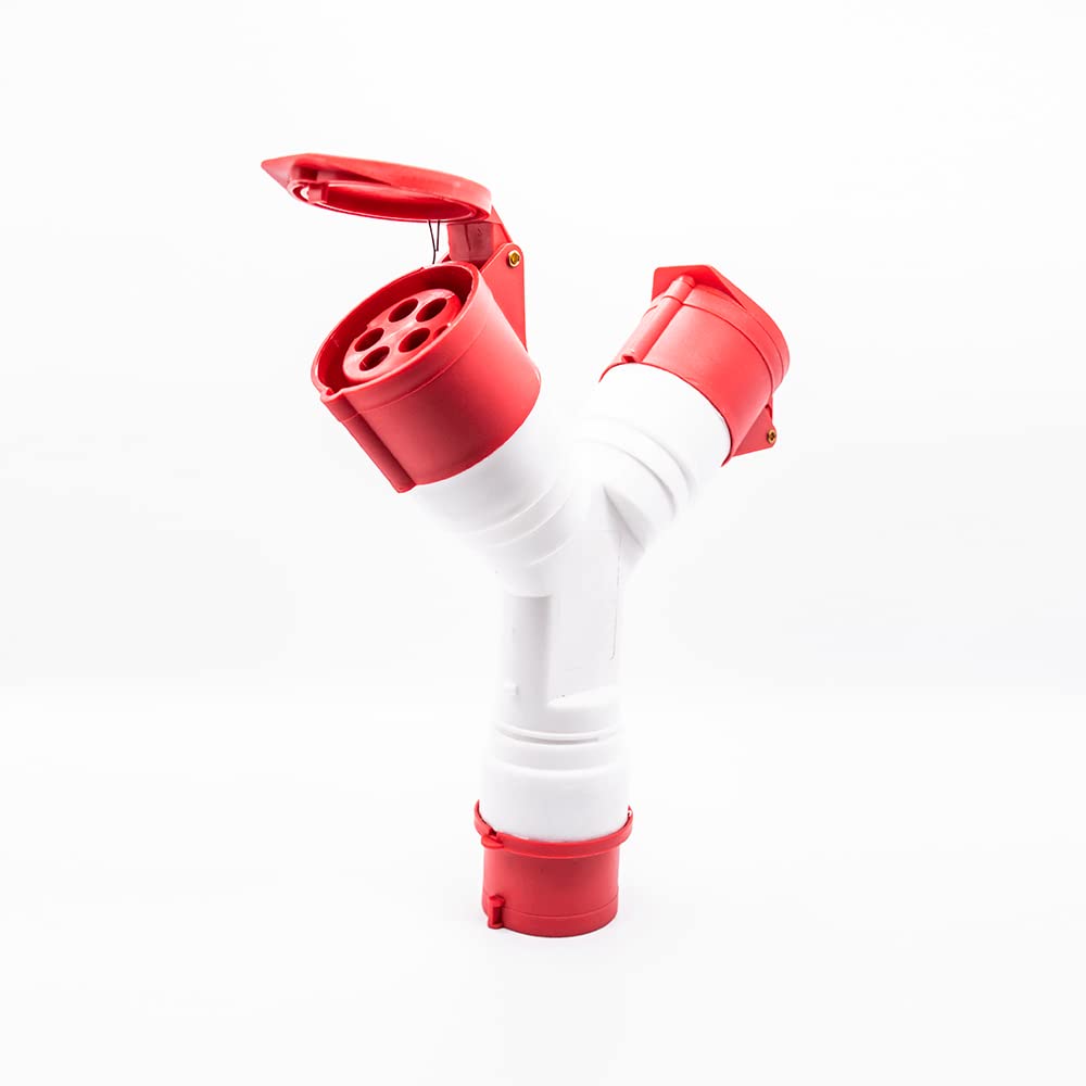 Y Type IEC60309 Industrial CEE Connector Socket 5P 32A 380V-415V 3P+E+N 6h IP44
