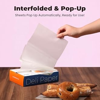Fit Meal Prep [6000 Pack] 8 x 10.75" Wax Paper Sheets for Food, Interfolded Precut Deli Pop Up Grease-Proof Sandwich Paper Wraps, Waterproof for Lunch, Food Basket, Microwave Cover, BBQ