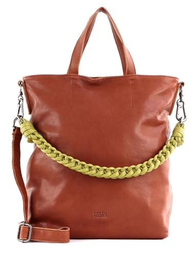 FREDsBRUDER Nida Shopper Golden Brown : grand sac à main cabas en cuir marron