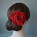 Flower Hair Combs, Rose Flower Bohemia Hairpin Bride Costume Hair Decor for Party Wedding Red(1pc)
