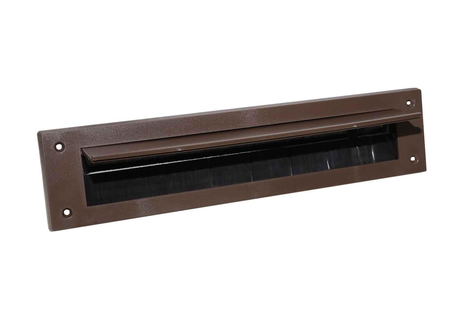 Lowenergysupermarket Brown Stormguard Letterbox Cover Draught Excluder With Brush - With Flap