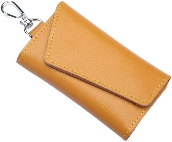 Leather Keychain Men Women Key Holder Organizer Pouch Cow Split Wallet Housekeeper Key Case Mini Card Bag