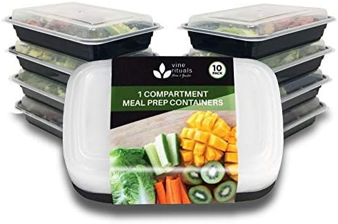 [10] Pack Single Reusable Food Containers. Single Compartment 800ml BPA Free Lunch Boxes and Multipurpose Storage Tubs with Lids for Meal Prep and Organiser