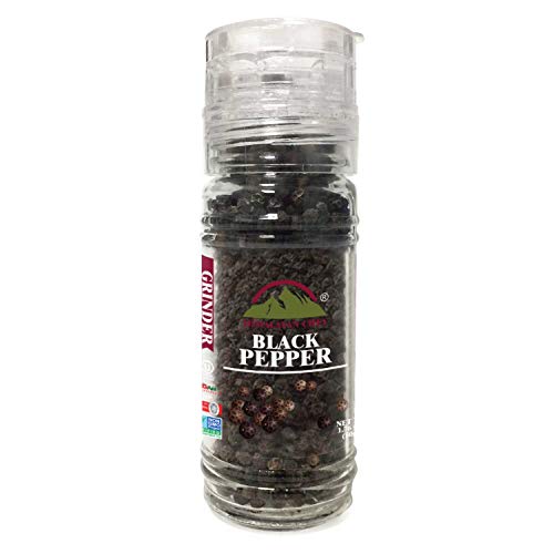 Himalayan Chef Black Peppercorns, Glass Grinder-1.76Oz #TOP8