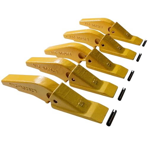 BDI Wear Part Weld-on Flush Mount 2AH Bucket Shanks+Original Fab 2A Bucket Teeth with Pins for Small Backhole Mini Excavator Bucket Digging Teeth Adapter- 5 Set