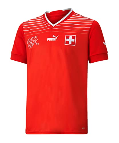 PUMA Schweiz Trikot Home Kinder WM 2022, Größe:140, Spielerflock (zzgl. 22.90EUR):0 ohne Flock PUMA Schweiz Trikot Home Kinder WM 2022, Größe:140, Spielerflock (zzgl. 22.90EUR):0 ohne Flock