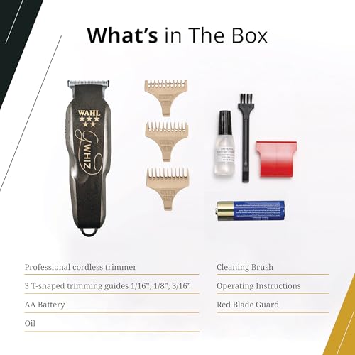 Wahl Professional 5-Star G-Whiz High Precision Cordless Hair Trimmer #8986 – Great On-the-Go Trimmer for Barbers and Stylists – Includes Lanyard