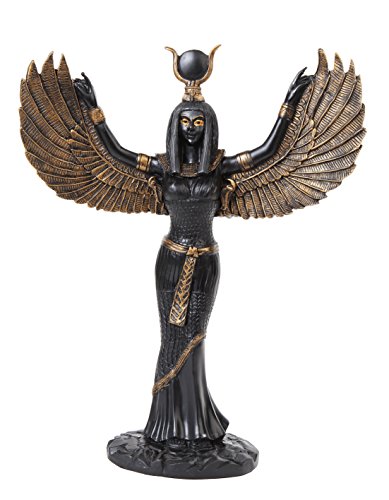 Estatua mitológica Isis egipcia 30 cm resina negra