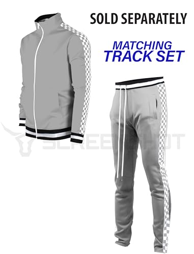 Image of SCREENSHOT-TRACK JACKET Mens Urban Hip Hop Premium Track Jacket - Slim Fit Side Taping Sportswear Urbanwear Streetwear Top