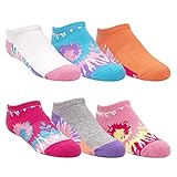 Stride Rite Girls 6 Pair Pack Super Soft Cotton Blend No Show Multicolor Fashion Tie Dye Sneaker...