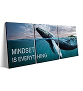 Jumong Mindset Is Everything Wall Art Motivational Canvas Wall Art Posters Whale Motivational Pri...