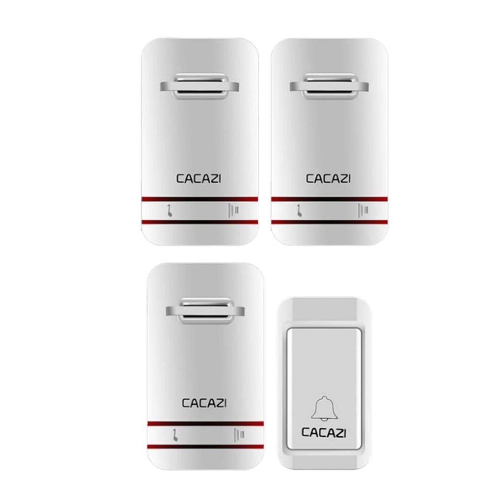 No Battery Wireless Doorbell Push Button Transmitter+3 Plugin Receiver