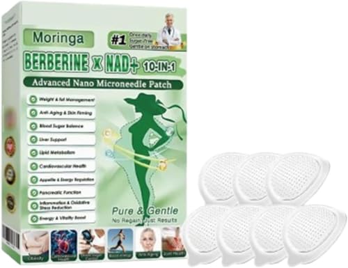 Healrize Moringa - Parches adelgazantes 10 en 1, parche avanzado de nano microagujas Healrize Moringa 10 en 1, ingredientes naturales, para hombres y mujeres (1 caja)