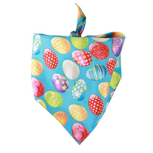 DELIFUR Dog Easter Day Bandana Pet Easter Egg Bandana for Small to Medium Dogs