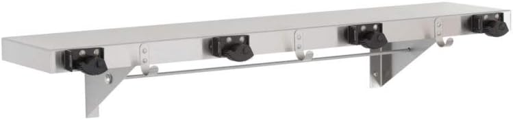Choice Builder Solutions Bobrick B-224X36 36" L Shelf w/ 4 Mop or Broom Capacity, Stainless Steel