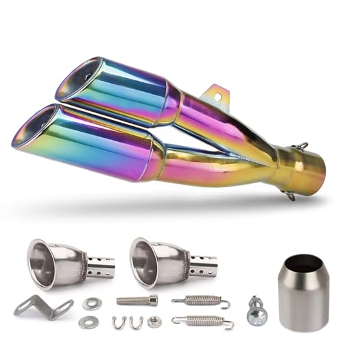 バイク用排気マフラー Compatible With CBR650R ユニバーサル51MMオートバイ排気マフラーに適合ダブルアウトレットテールサイレンサーチューブを修正