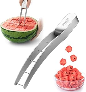 Choxila Watermelon Cutter Slicer,Stainless Steel Watermelon Cube Cutter Quickly Safe Watermelon Knife,Fun Fruit Salad Melon Cutter for Kitchen Gadget