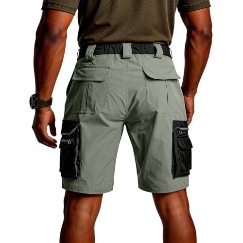 Short homme cargo multi-poches fermeture éclair taille élastique - 4
