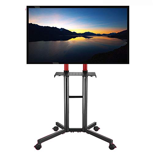 Soporte universal móvil para TV de piso con ruedas negro miniatura 1