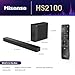 Hisense HS2100 2.1 Ch 240W Sound Bar with Wireless Subwoofer - DTS Virtual X, Dolby Audio, Ezplay, 6 EQ Modes, HDMI ARC, Bluetooth 5.3