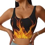 Women Flame Fire Cozy Sports Bras Athletic Tops Cozy Athletic Shirts for Sports Workout Gym