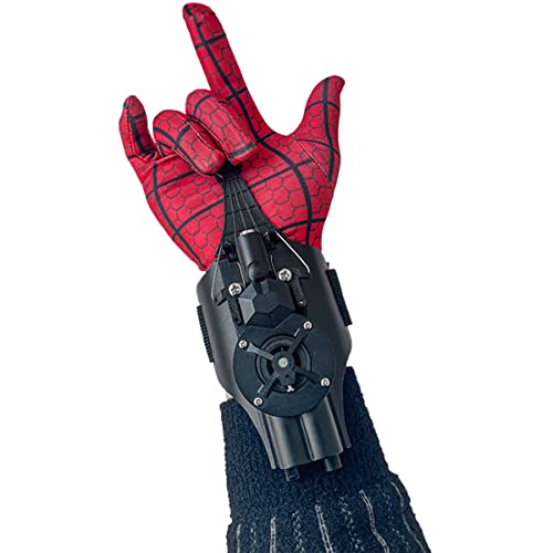 HIZTUR Web Shooters, Spider Silk Launcher for Kids - USB Charging, Rope Launcher - Can Grab Small Objects, Super Hero Launcher Gloves Wrist Toy Cosplay Launcher Bracers Accessories (Black)