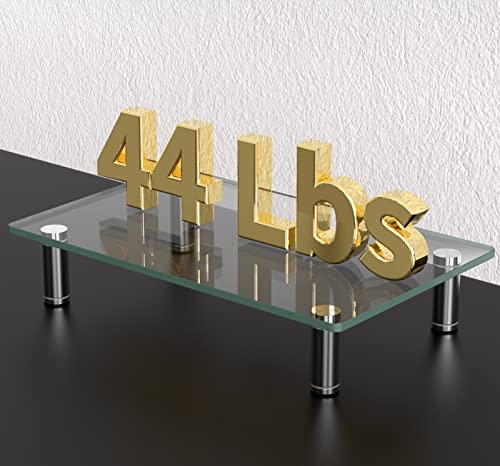 Zimilar Dual Glass Monitor Stand Riser, 3-Shelf Tempered Glass Monitor Stand, Clear Monitor Riser For 2 Monitors, Adjustable Length& Angle Computer Monitor Riser For Computer, Laptop, Pc #TOP3