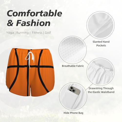 Short de yoga haut de gamme double couche imprimé basket au maintien parfait