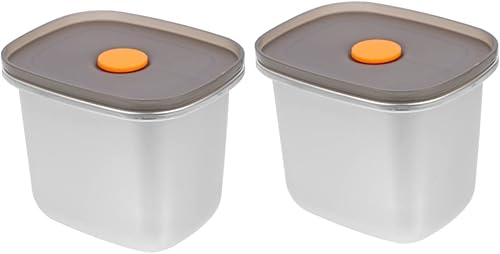 DOITOOL Caja de almacenamiento a prueba de fugas refrigerador de frutas sellado de alimentos refrigerador contenedor fresco de acero inoxidable con