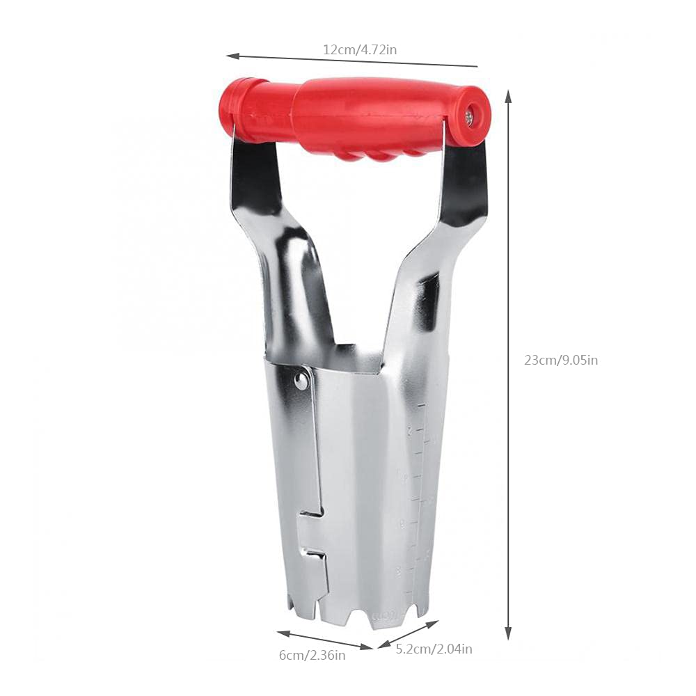 Bulb Planter Tool, Garden Hand Held Bulb Transplanter, Metal Plant Transplanting Machin with Depth Scale, Garden Planting and Digging Tools