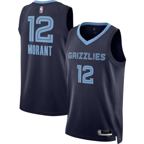 Ja Morant Memphis Grizzlies NBA Maillot Swingman pour Enfant 8-20 Bleu Marine, Bleu Marine, 8