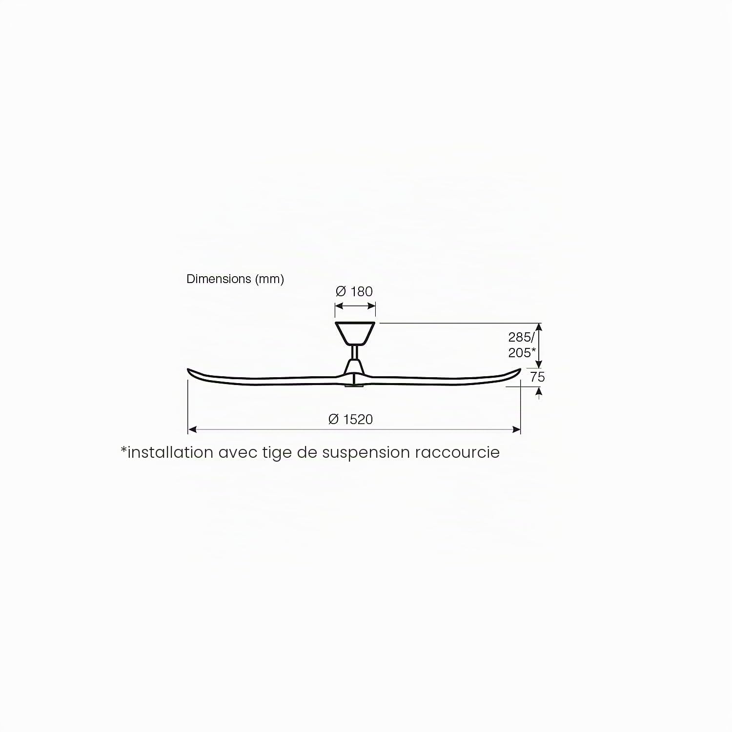 Ventilateur de plafond, ECO genuino 152 Wing Wood Nature