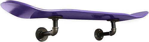 Miniatura 4 de Estante flotante de plataforma de patineta de estilo industrial con sistema de montaje de tubería - Estantería de patinaje interior hecha a medida -