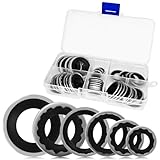 Hirificing 45PCS AC Gasket Sealer AC O Ring Seal Kit A/C Compressor Gasket O-Ring Port Seal Washer Kit Seal Gasket Assortment for Fixing Car Air Conditioning Compressor,Bumper,Door Panel,Cooling Pump