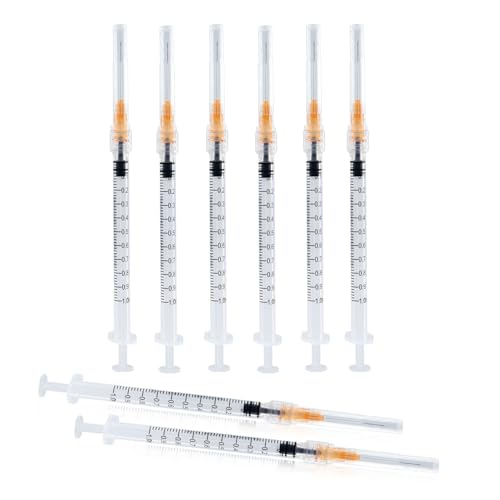 ZWCP 1ml Syringes with Needles 25G 1 Inch, Sterile Individually Wrapped, 1cc Syringe Luer Lock Tip, 30-Pack Scientific Lab Use