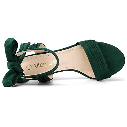 Image of Allegra K Women's Open Toe Ankle Tie Back Block Heels Sandals