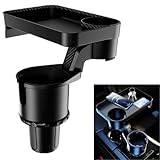 TATACLEA 車用ドリンクホルダー トレイ付き カップホルダー 飲み物と食べ物収納 安定感 取付簡単 使い勝手 多機能 滑り止め 収納便利 2in1デザイン 多機能 Sサイズ