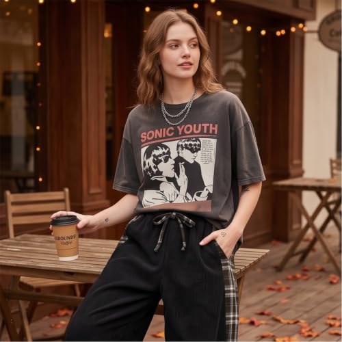 Barrel Pants Corduroy Plaid Side Panel Casual Loose Vintage Trousers - image 2