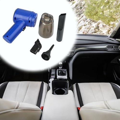 Tidevib Coche inalámbrico para aspiradora, portátil de 40 W con filtro, limpieza interior del coche, succión y soplado, tipo recargable, color negro
