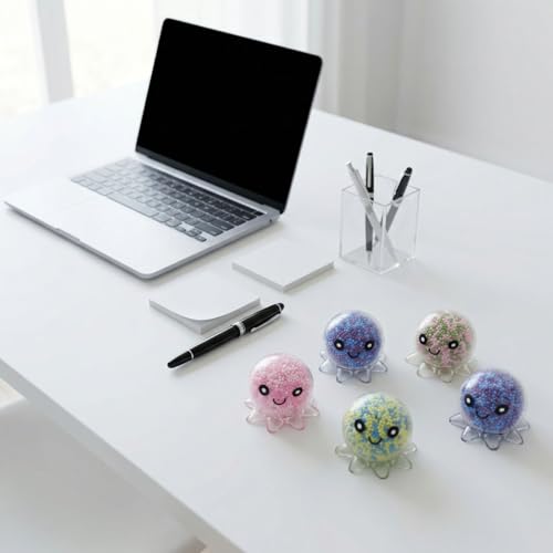 TREBIN Octopus Squishy Stress Balls for Adults, 1Pack Random Jellyfish Stress Ball Set Bulk Fidget Toys for Anxiety Relief - Sensory Squeeze Toys for Office Stress Relief (2.36'' Cool Octopus) - Image 7