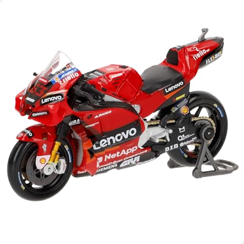 MAISTO - Ducati Lenovo Team 2022 Bagnaia #63 - Modellino Realistico Moto in Scala 1:18, Licenza Ufficiale Ducati, Età Consigliata 3+ Anni