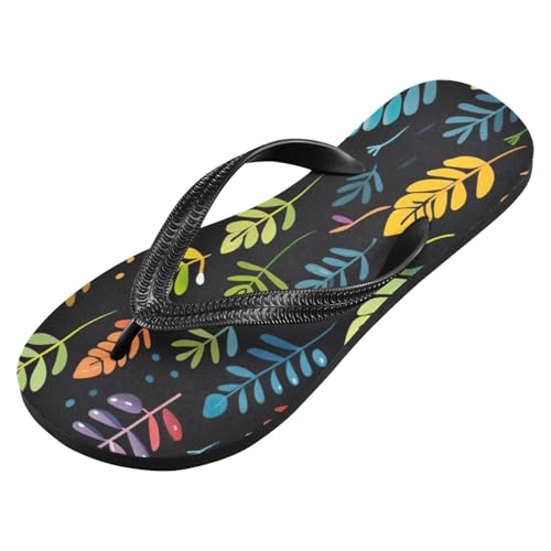 Color Leaves Summer Beach Summer Casual Flip Flop Sandals Non-Slip Quick Dry for Women Men 214B3223
